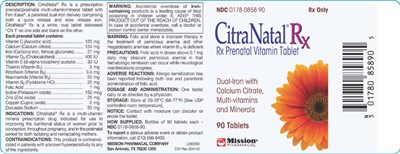 CNR L085890 C01 Rev 004140_Rx 90 count Retail Label_FNL_VP2.jpg CitraNatal Rx 1.1 Label - CNR L085890 C01 Rev 004140 Rx 90 count Retail Label FNL VP2